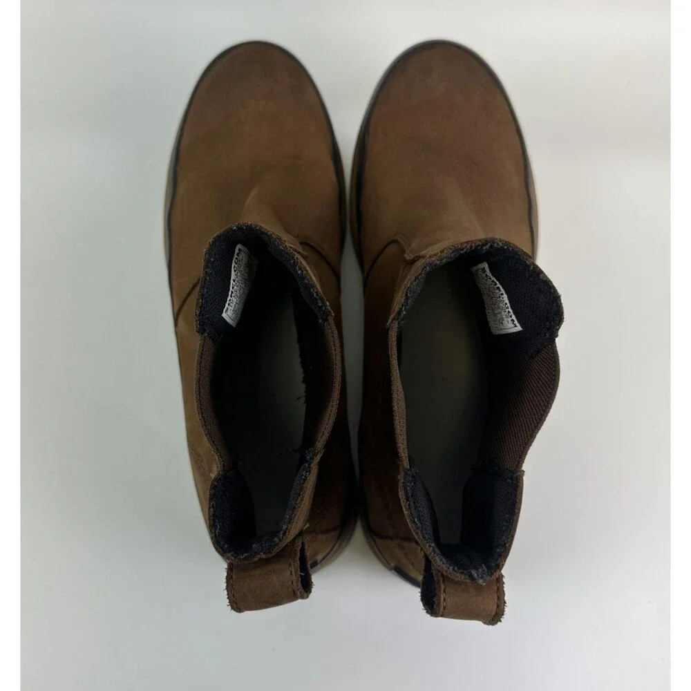 Sorel Caribou Chelsea Boots Pull On Brown Leather Waterproof NO INSERTS Mens 12